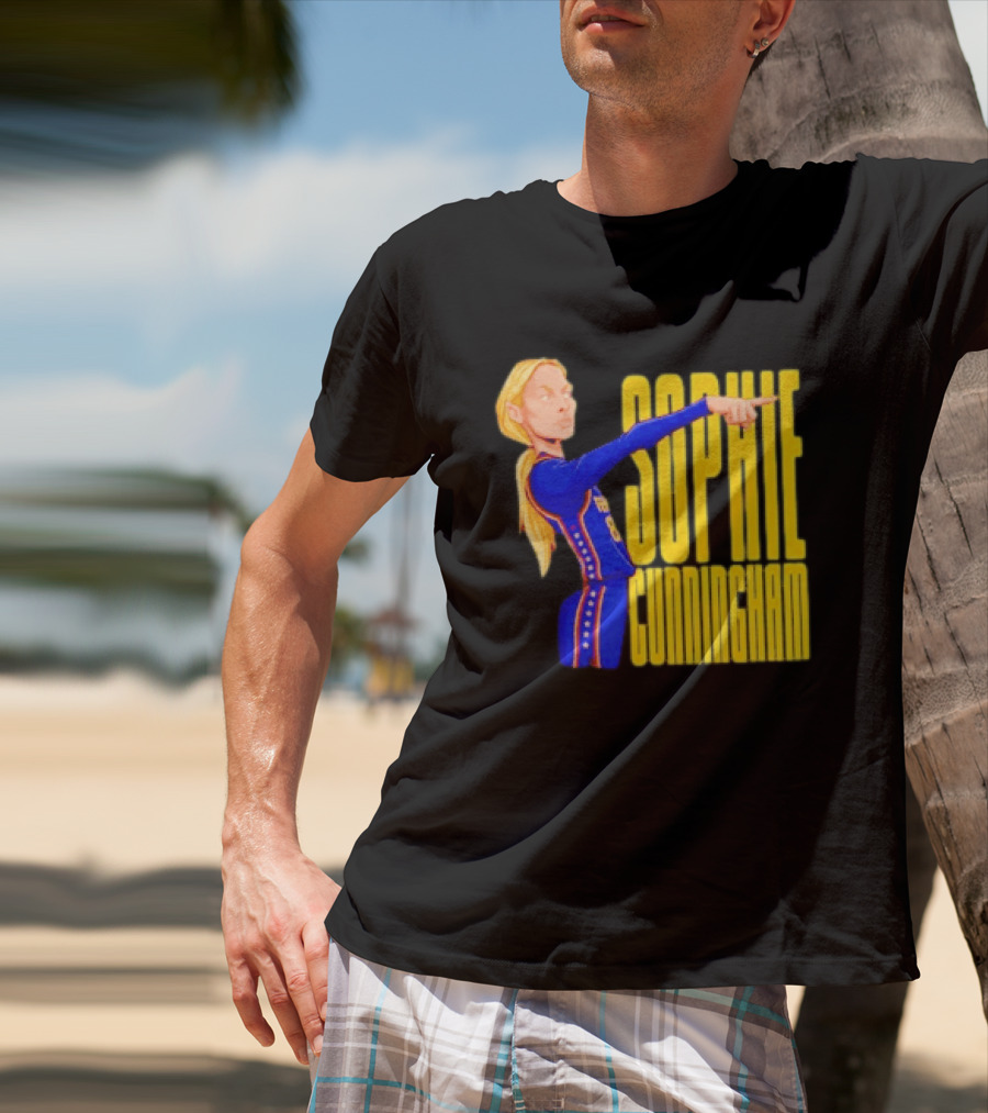 Sophie Cunningham Cartoon Indiana Fever Pointing T-Shirt