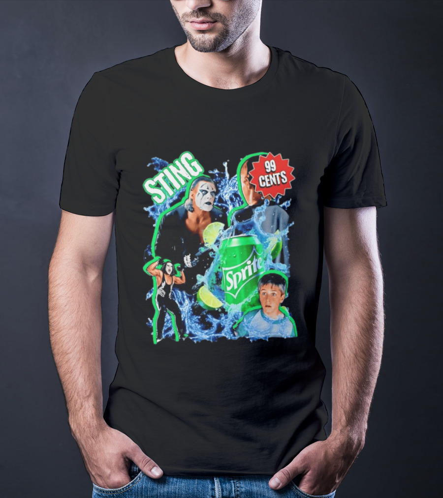 Sting WCW Sprite 99 Cents Lime Water Splash Wrestling T-Shirt