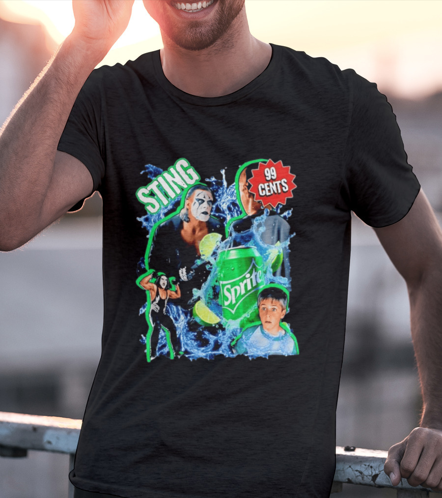 Sting WCW Sprite 99 Cents Lime Water Splash Wrestling T-Shirt