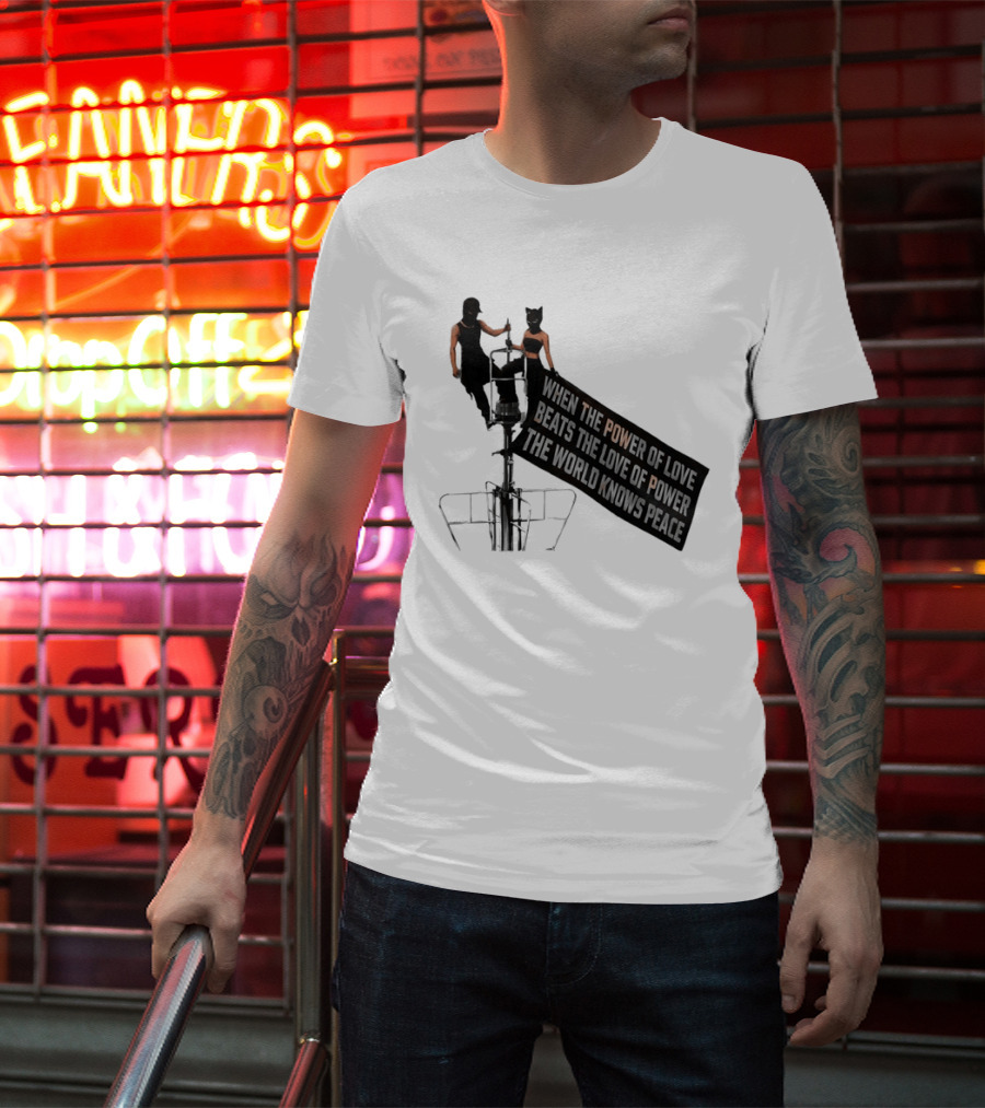 Angela Nikolau Ivan Beerkus Empire State Building Power Of Love Overpowering Love Of Power T-Shirt