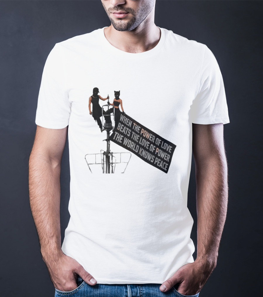 Angela Nikolau Ivan Beerkus Empire State Building Power Of Love Overpowering Love Of Power T-Shirt