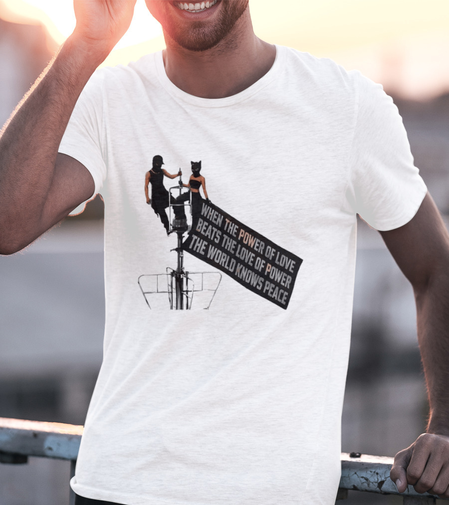 Angela Nikolau Ivan Beerkus Empire State Building Power Of Love Overpowering Love Of Power T-Shirt
