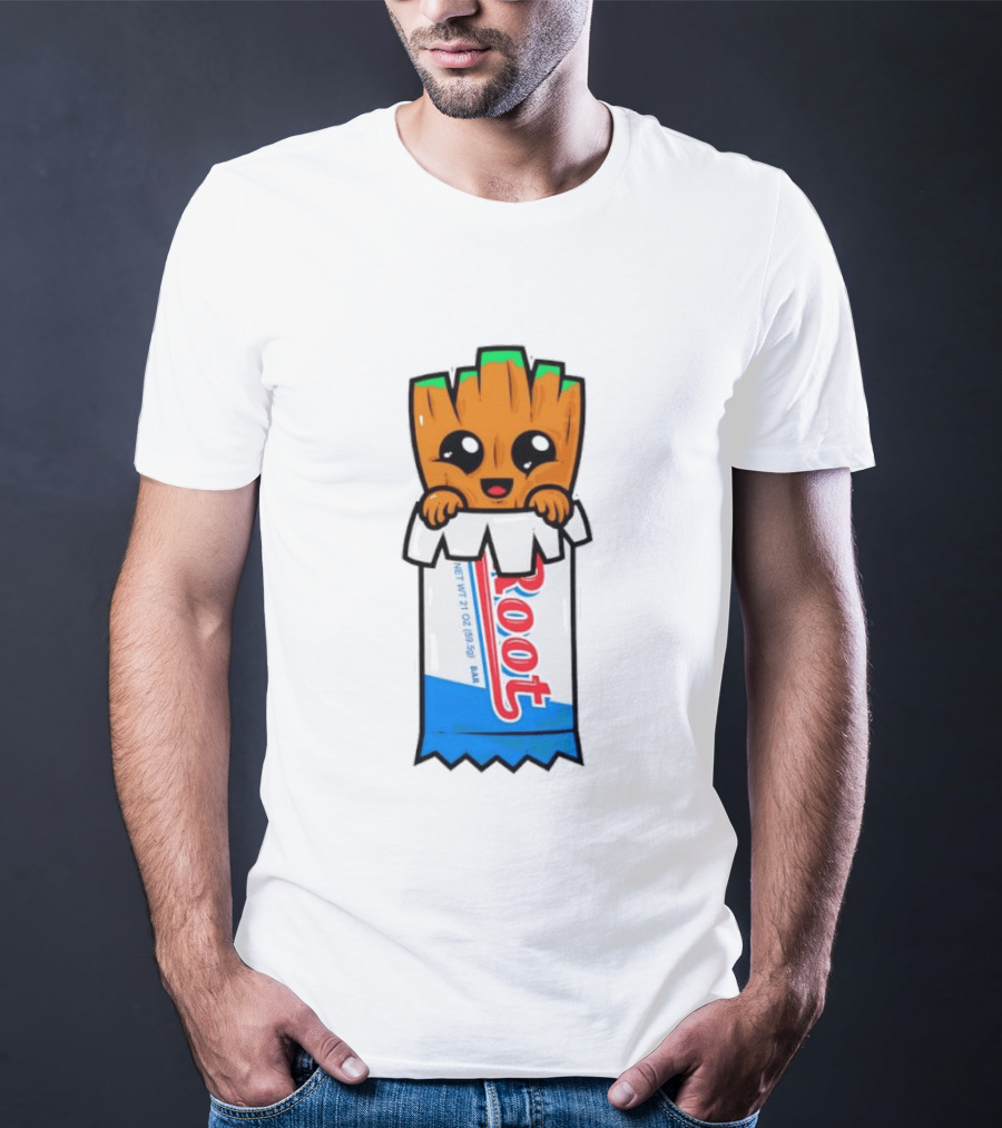 Baby Groot Guardians Of The Galaxy Root Candy Cartoon T-Shirt