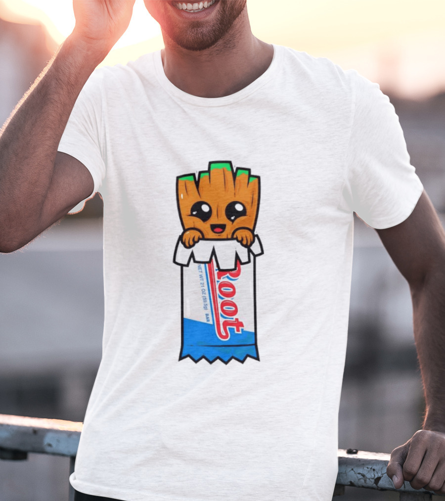 Baby Groot Guardians Of The Galaxy Root Candy Cartoon T-Shirt
