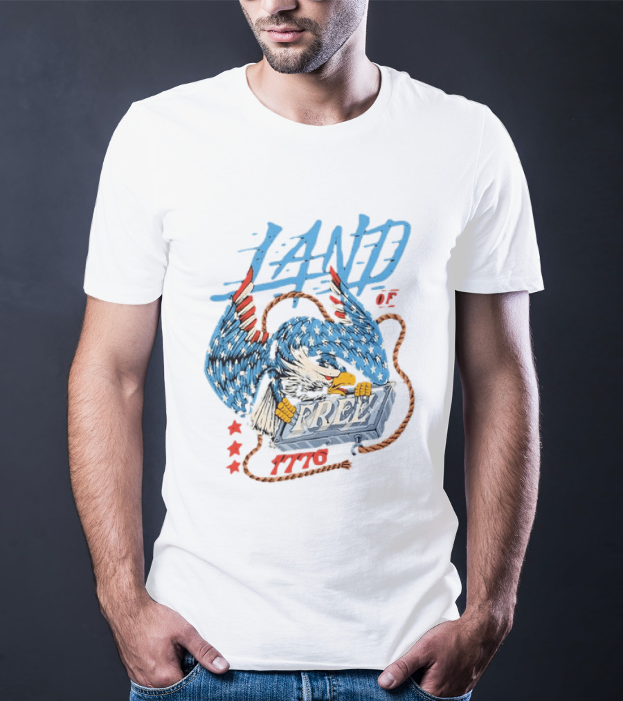 Land Of The Free 1776 Bald Eagle Patriotism T-Shirt