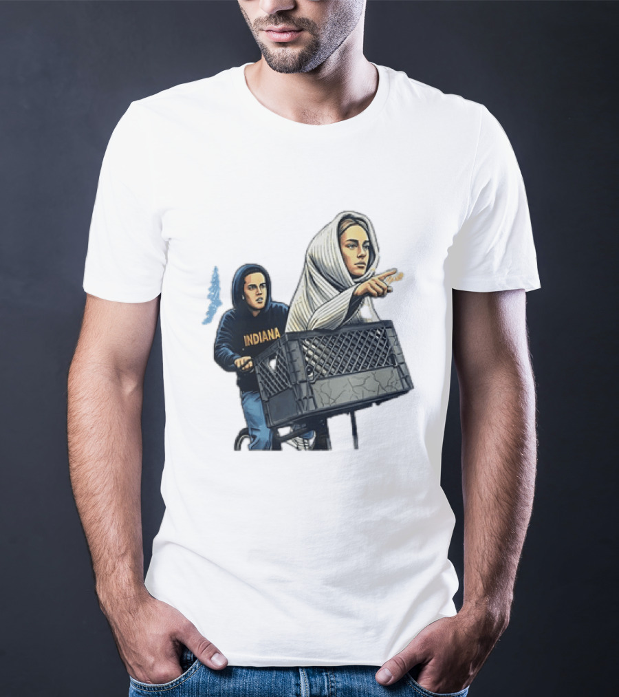 Caitlin Clark Sophie Cunningham E.T. Indiana Bike Basket T-Shirt