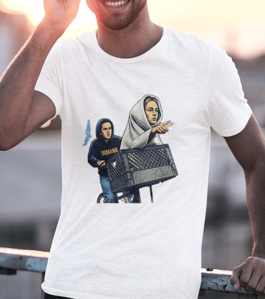 Caitlin Clark Sophie Cunningham E.T. Indiana Bike Basket T-Shirt