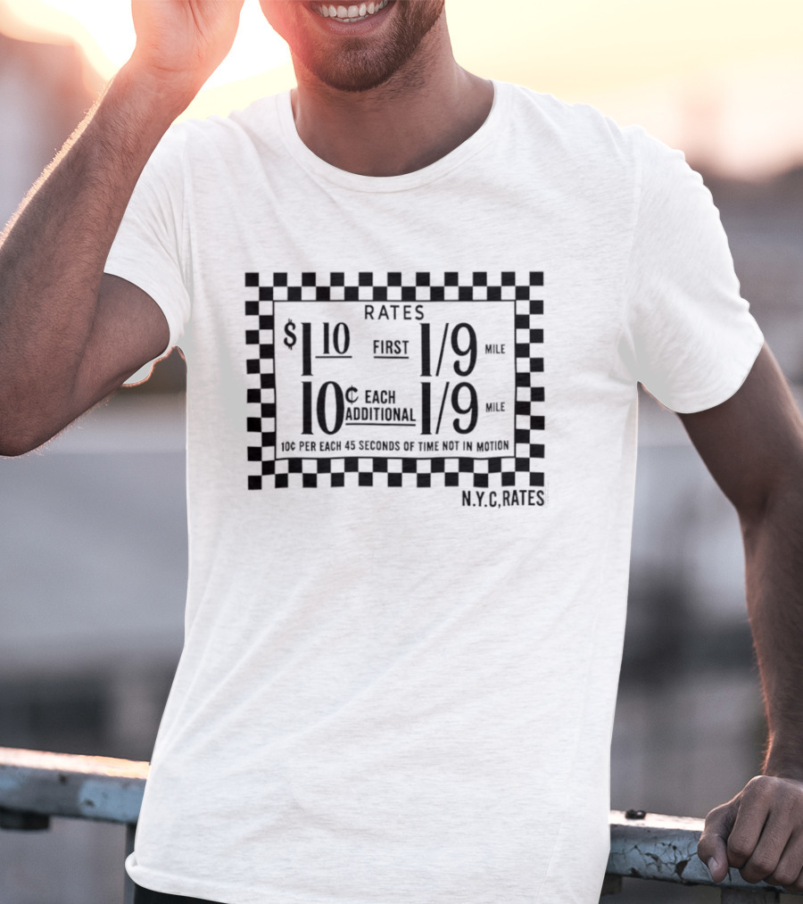 N.Y.C. Taxi Rates Checkerboard T-Shirt