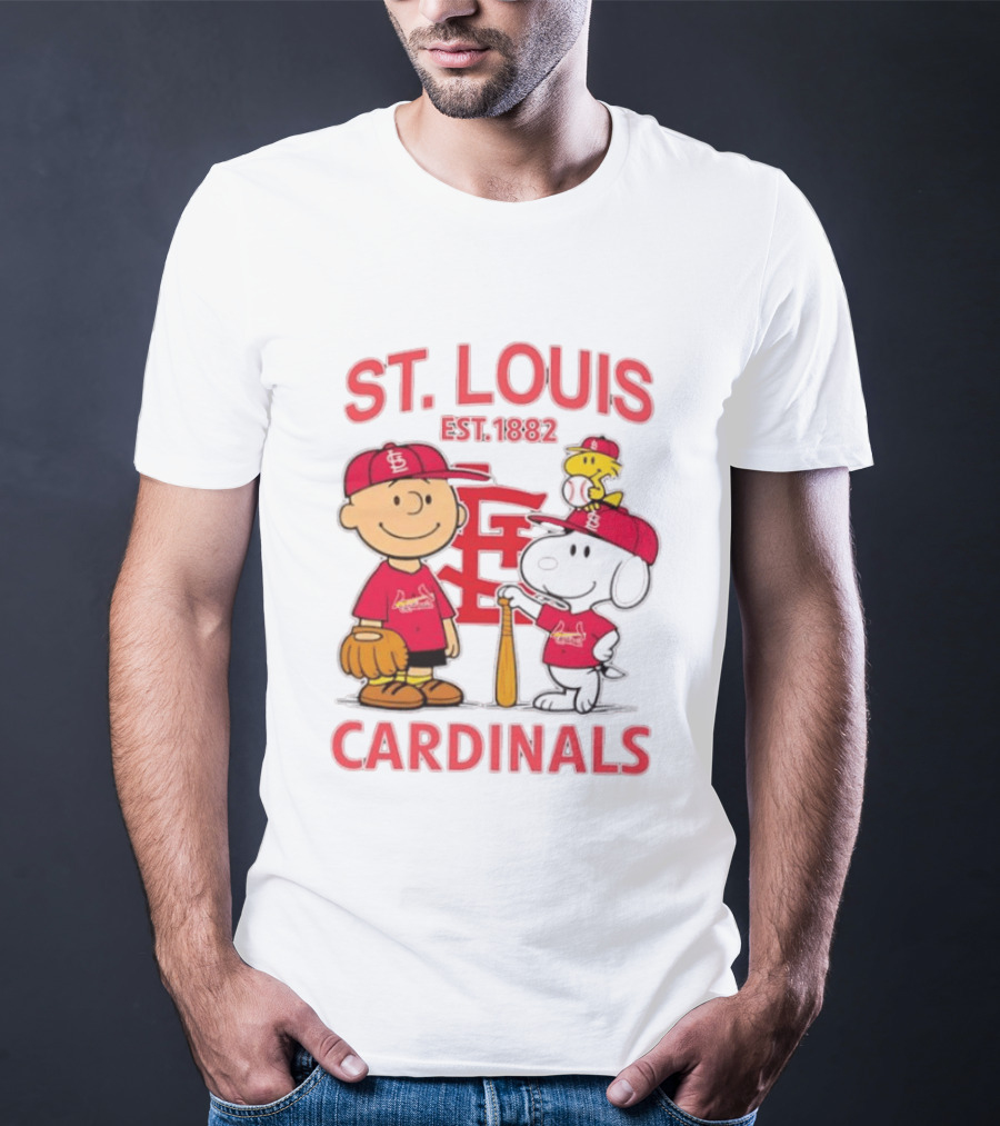 St. Louis Cardinals Est 1882 Charlie Brown Snoopy Woodstock MLB T-Shirt