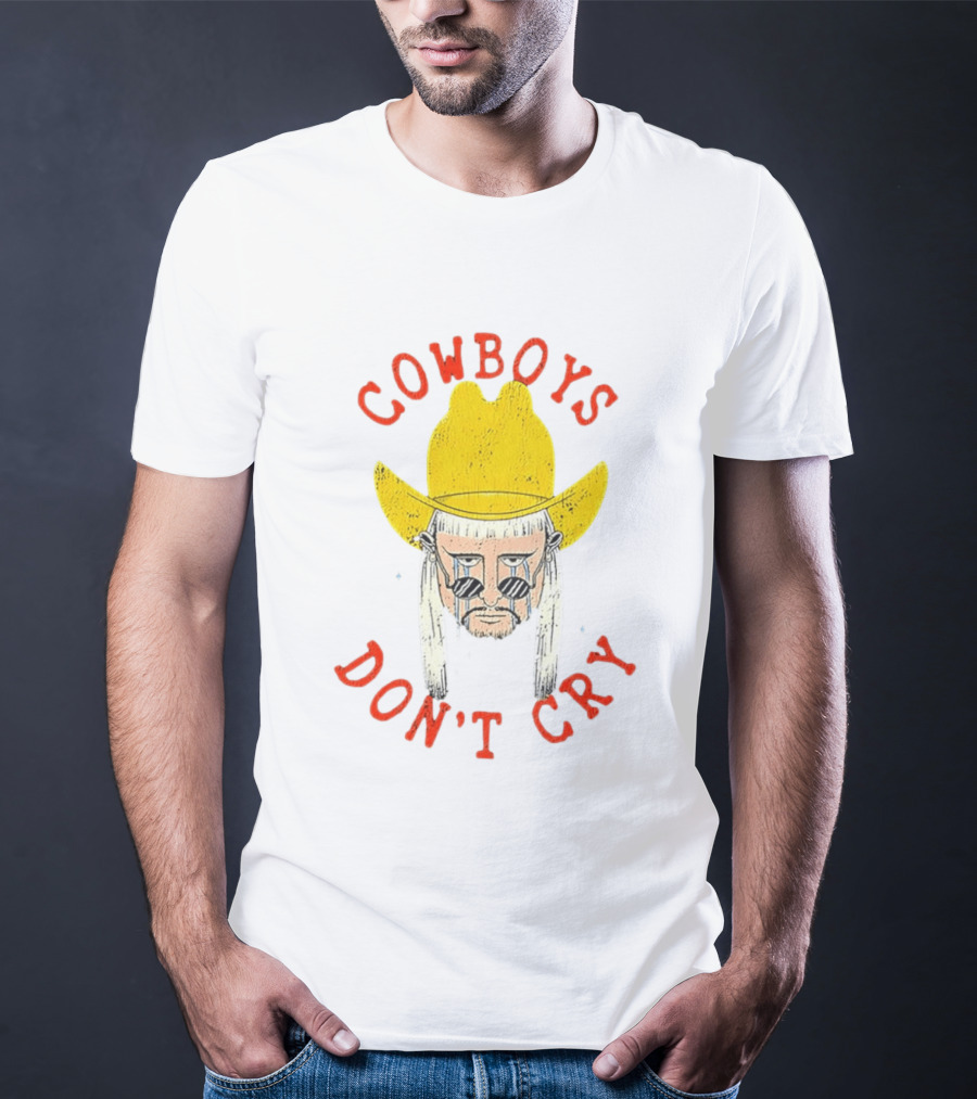 Cowboys Don't Cry Yellow Hat Sad Face T-Shirt