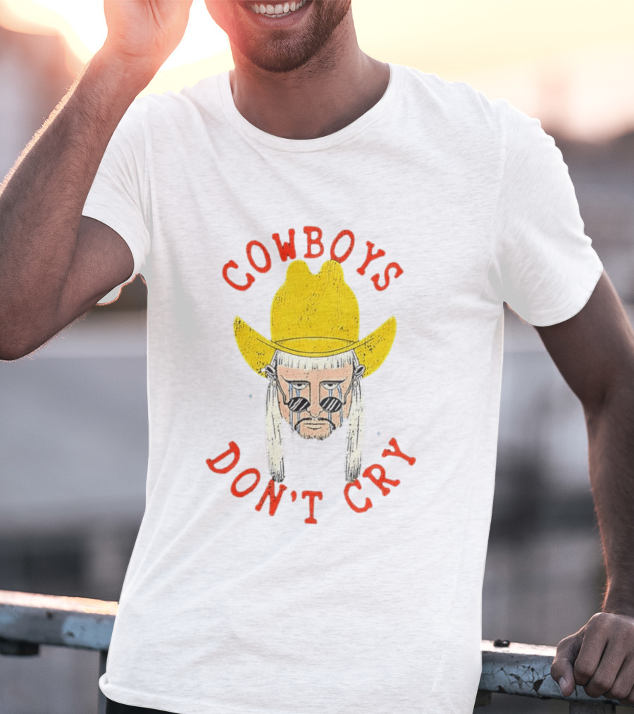 Cowboys Don't Cry Yellow Hat Sad Face T-Shirt