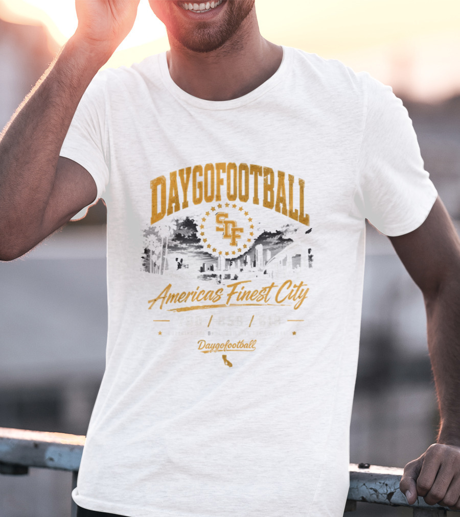 Daygo Football San Diego America's Finest City 760 858 619 California SDP Stadium T-Shirt