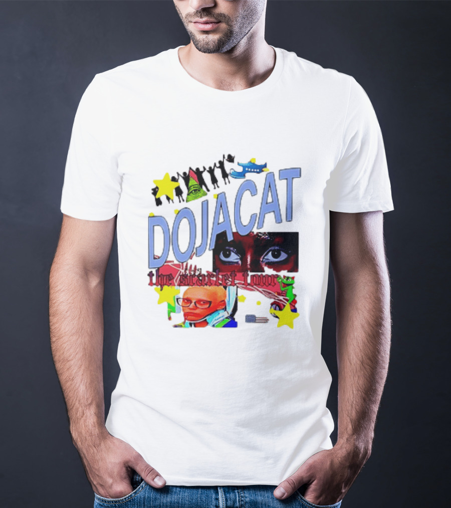 Doja Cat The Scarlet Tour Pop Art Stars And Eyes T-Shirt
