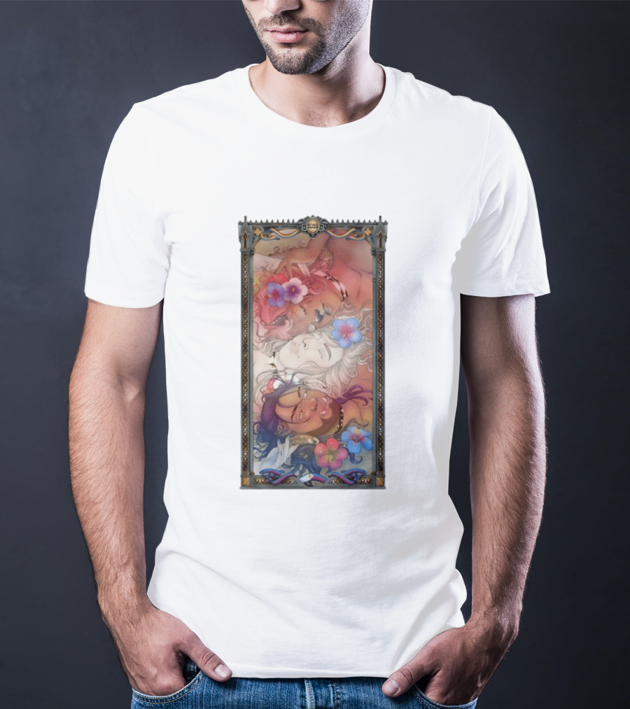 Fantasy Trio 2026 Hibiscus Flowers Tarot Card Pride Month T-Shirt