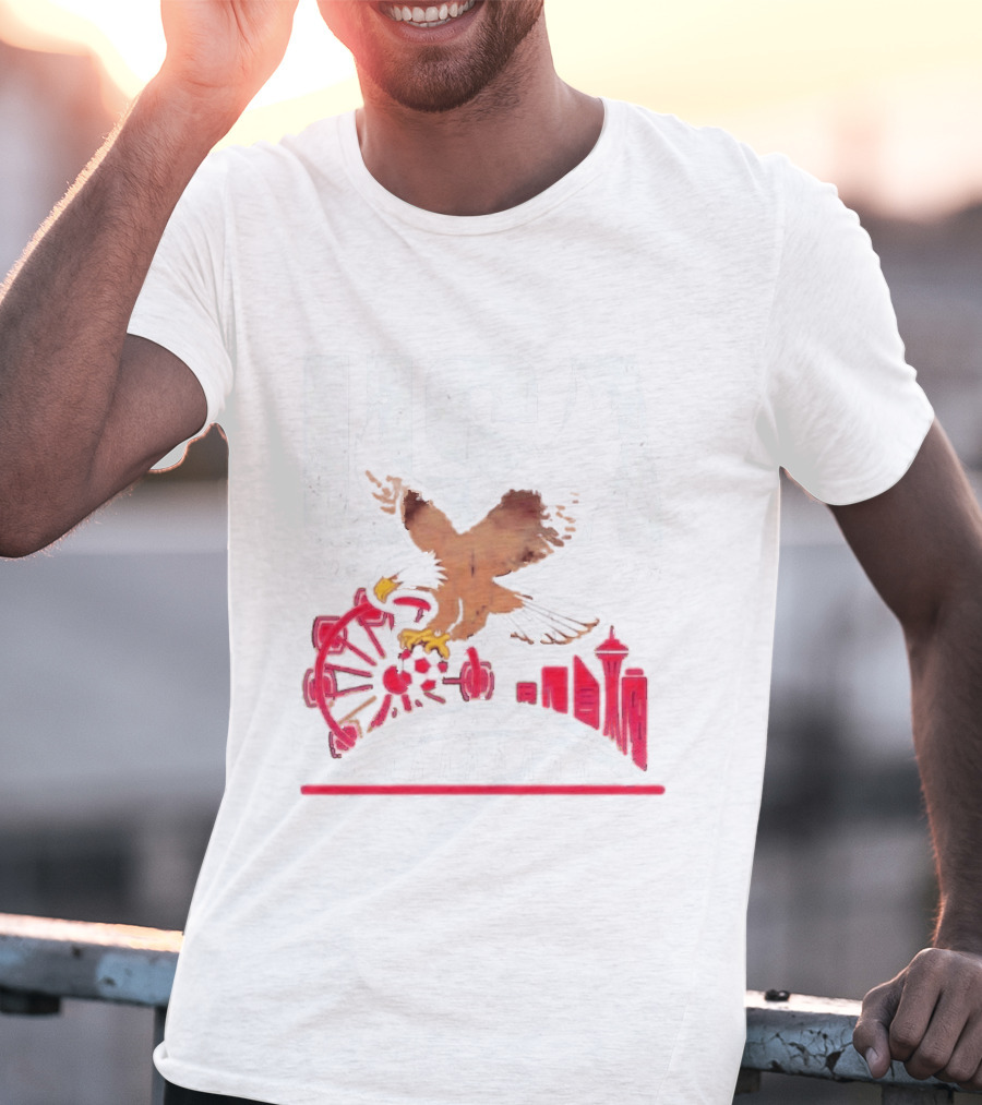 USA 2026 Eagle Space Needle Soccer Seattle Ferris Wheel T-Shirt