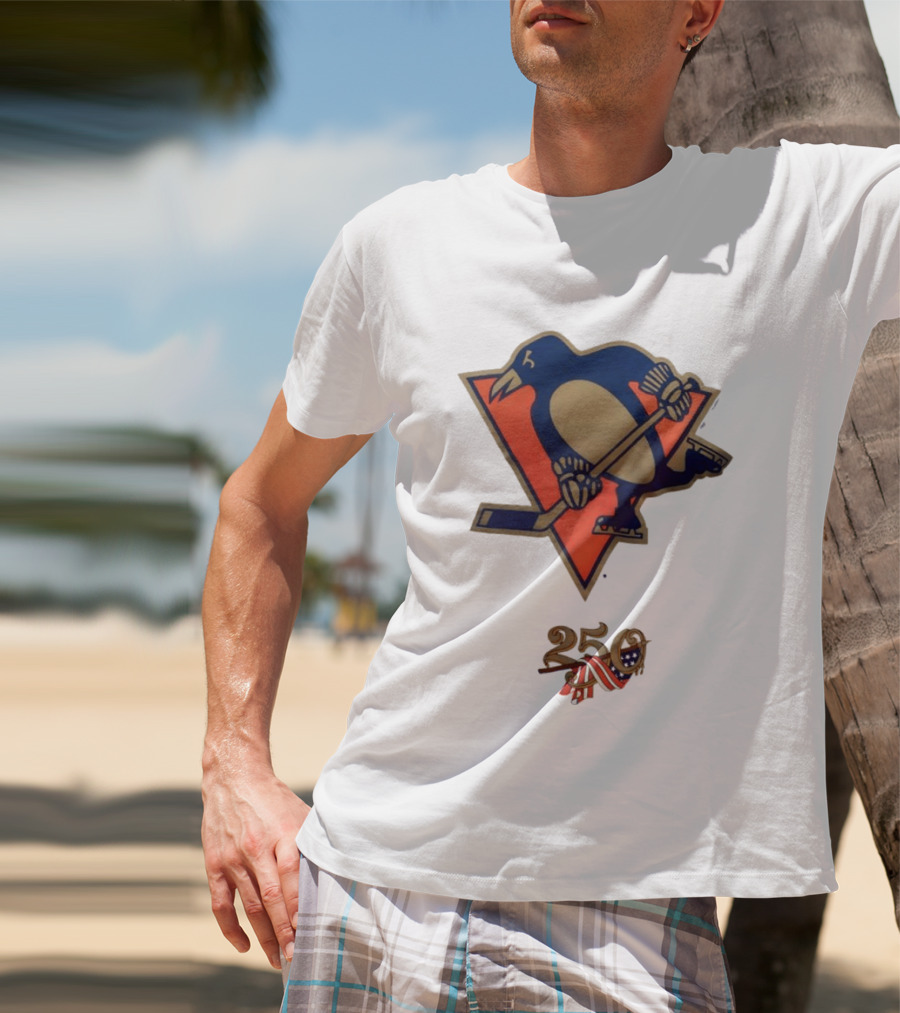 Pittsburgh Penguins 250 Logo Vintage Hockey Anniversary T-Shirt