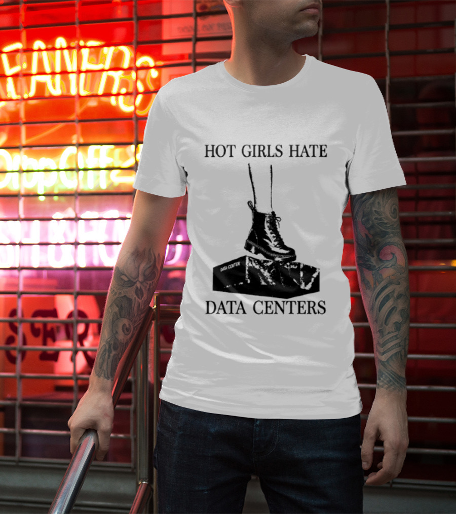 Hot Girls Hate Data Centers With Boots Stomping Computers T-Shirt