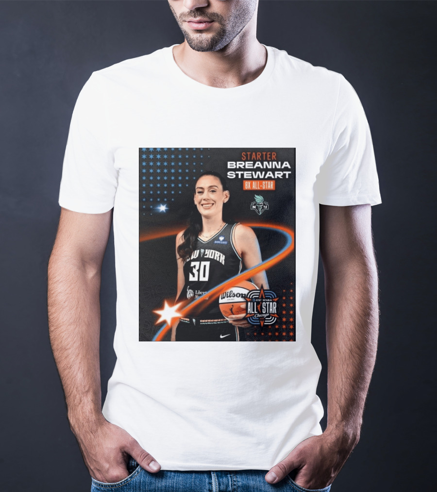 Starter Breanna Stewart 8X All Star New York Liberty AT&T WNBA All Star Chicago T-Shirt