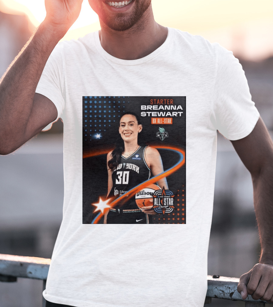Starter Breanna Stewart 8X All Star New York Liberty AT&T WNBA All Star Chicago T-Shirt
