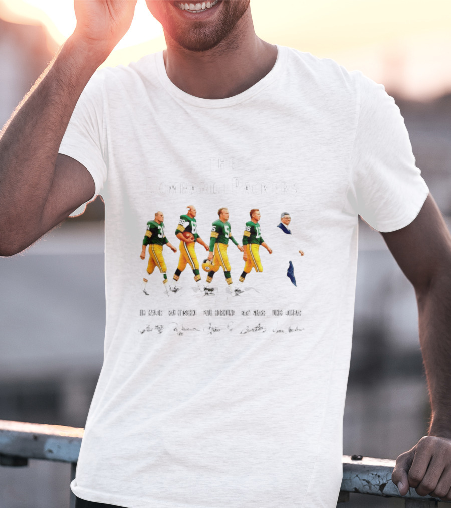The Lombardi Packers Walking Jim Taylor Ray Nitschke Paul Hornung Bart Starr Vince Lombardi T-Shirt