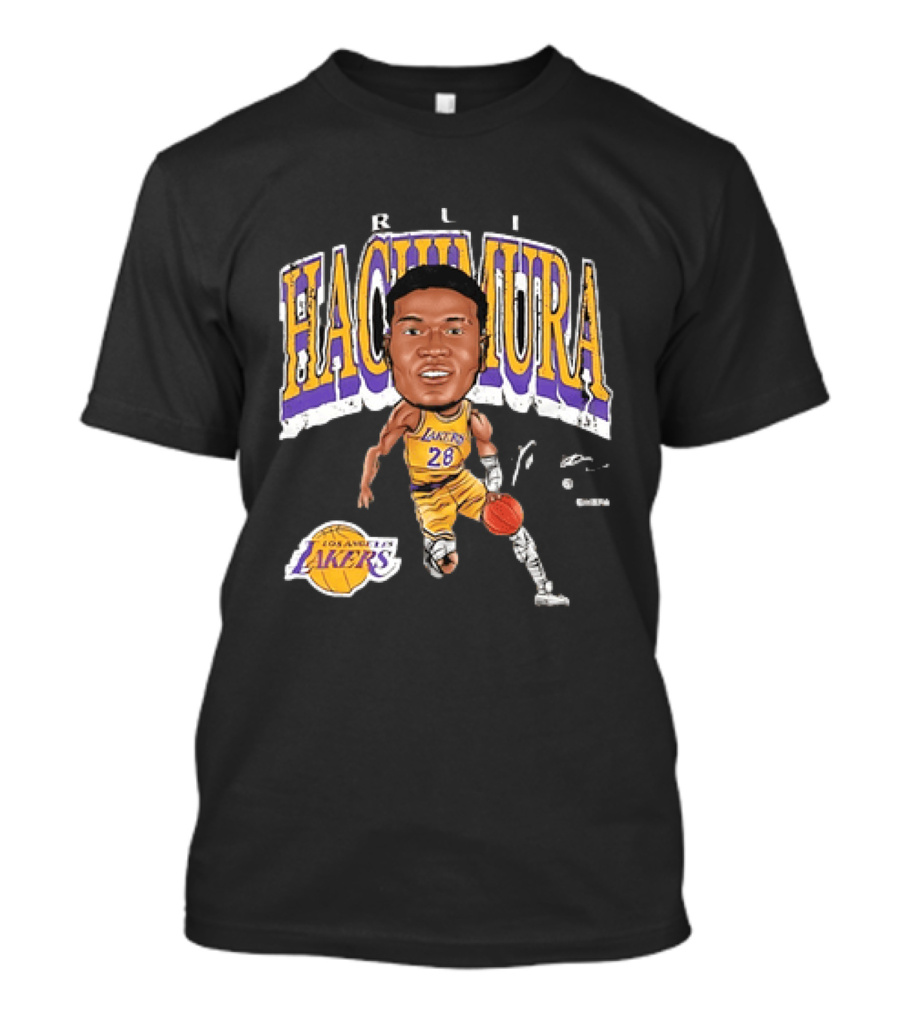 Rui Hachimura Los Angeles Lakers Big Head 28 T-Shirt