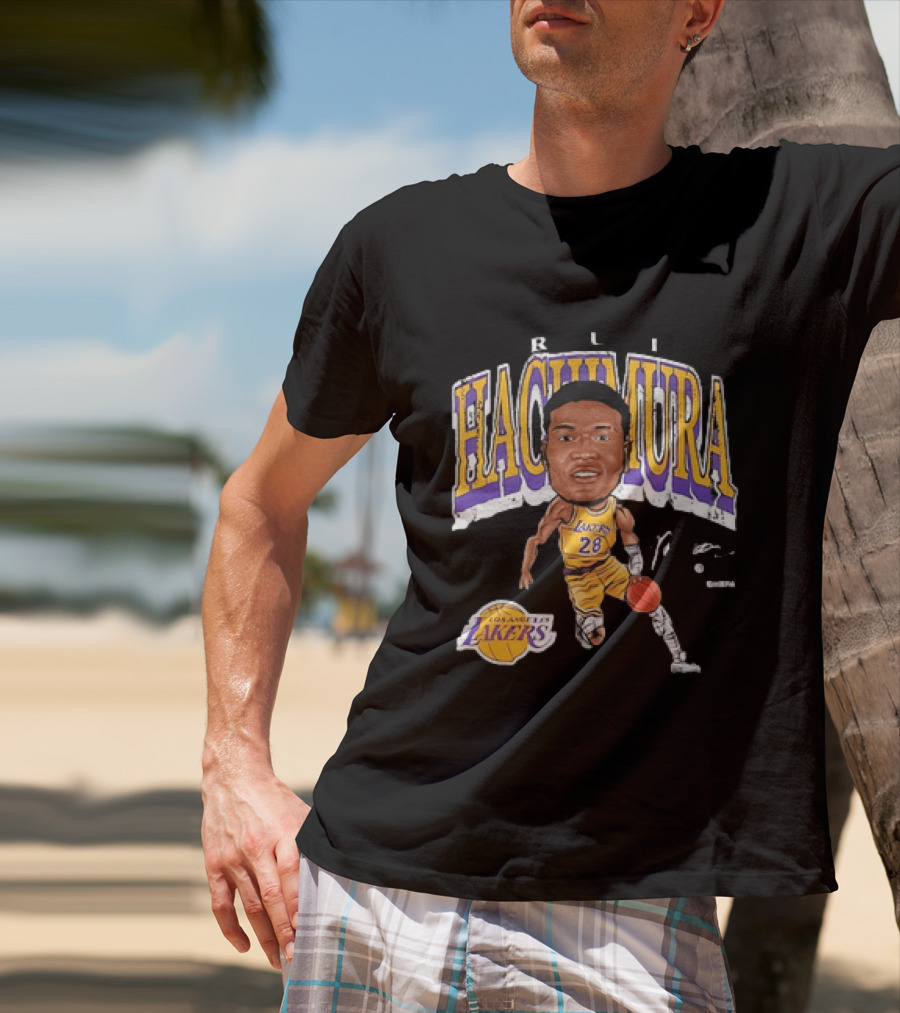 Rui Hachimura Los Angeles Lakers Big Head 28 T-Shirt