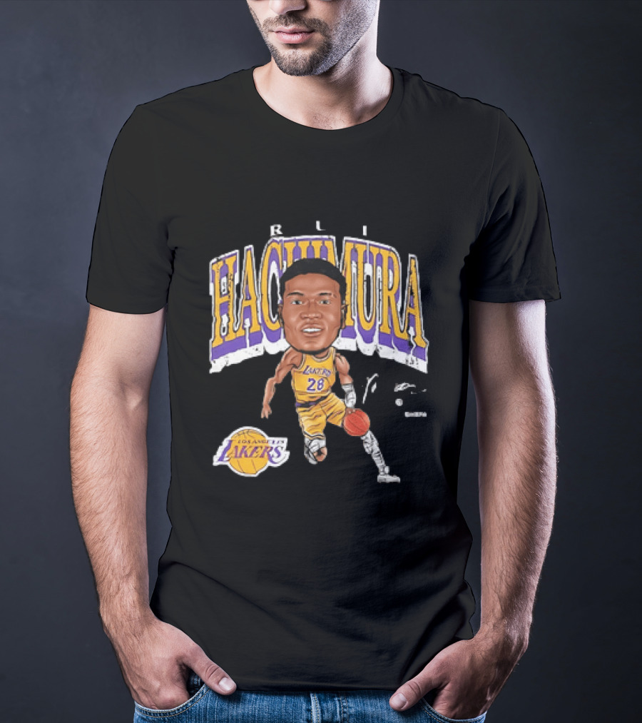 Rui Hachimura Los Angeles Lakers Big Head 28 T-Shirt