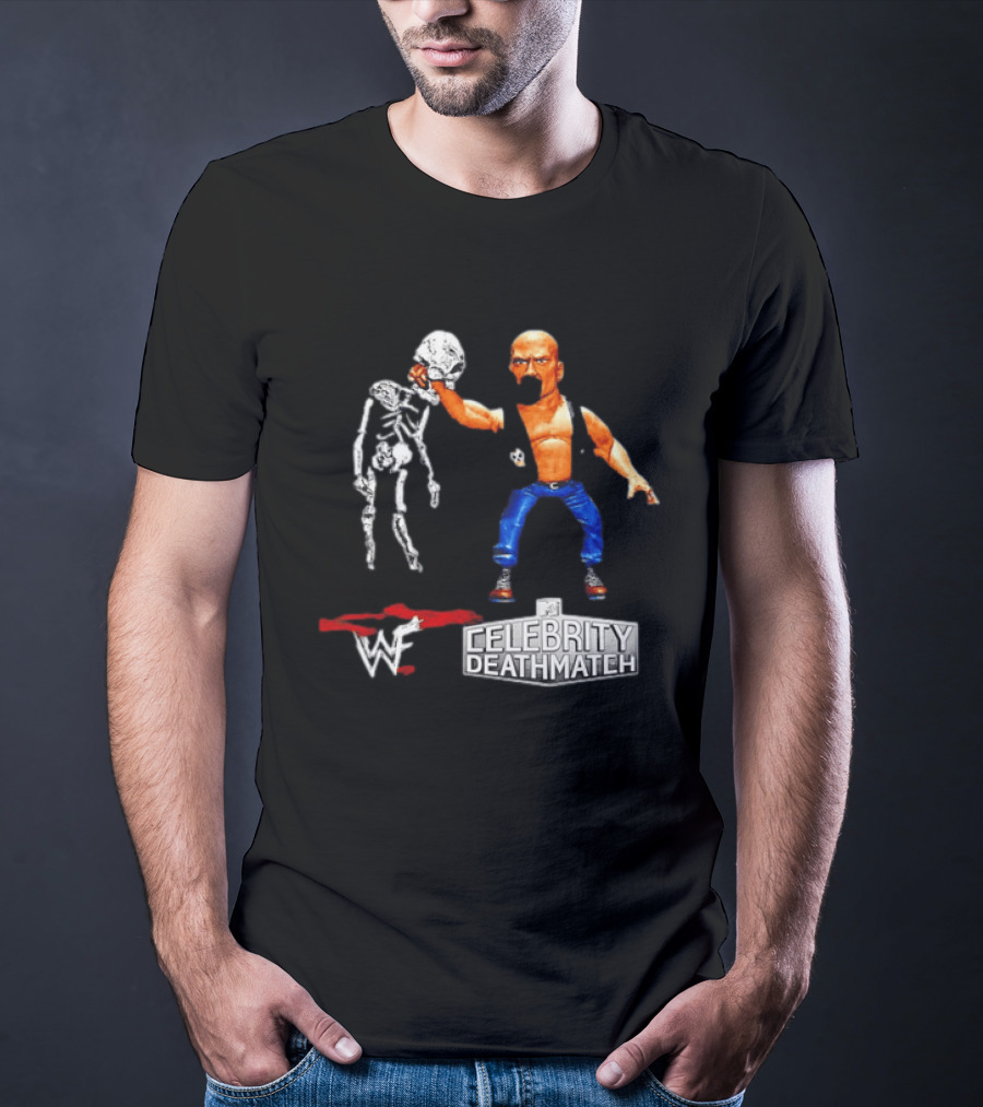 Stone Cold Steve Austin Holding Skeleton WWF MTV Celebrity Deathmatch T-Shirt