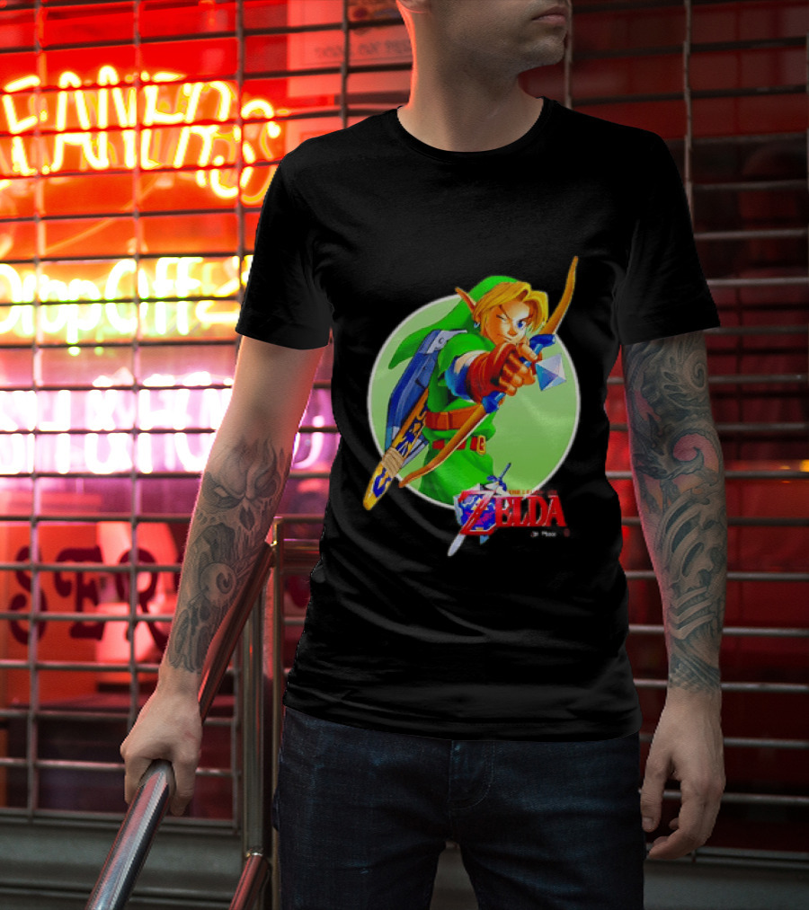 The Legend Of Zelda Ocarina Of Time 3D Link Bow Aiming T-Shirt