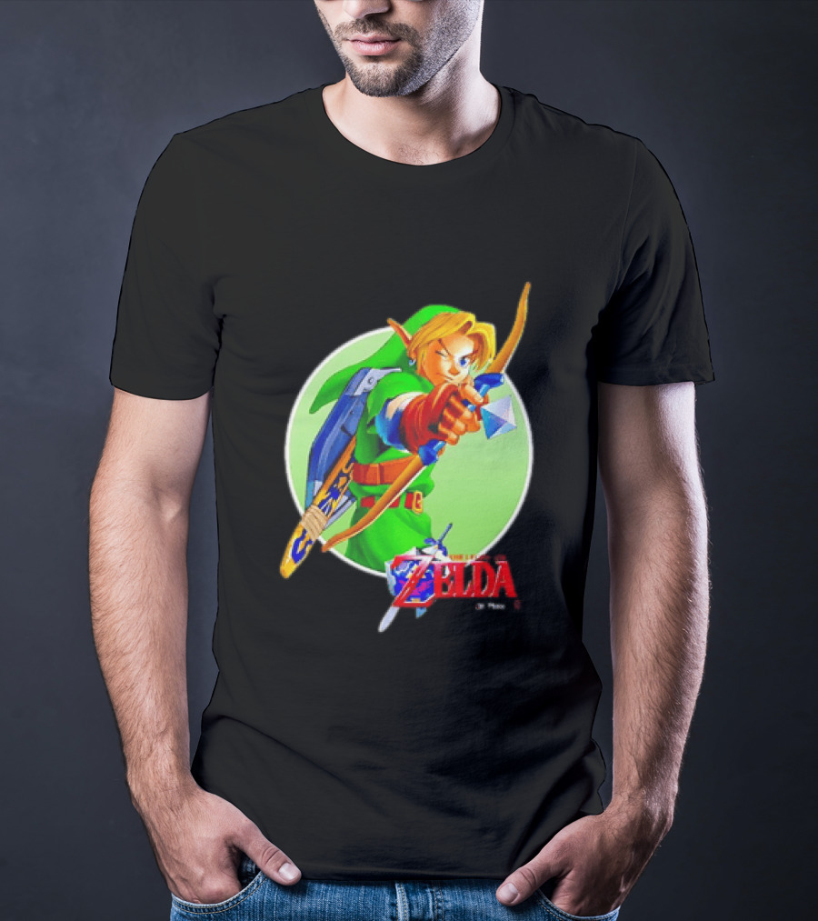 The Legend Of Zelda Ocarina Of Time 3D Link Bow Aiming T-Shirt