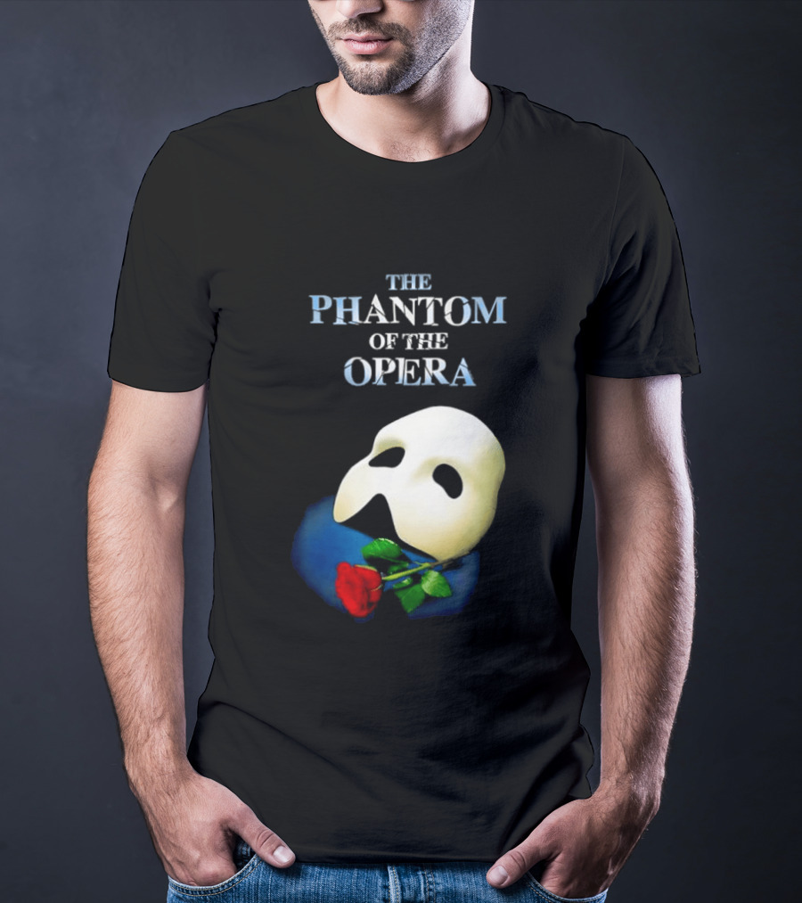 The Phantom Of The Opera Mask With Red Rose T-Shirt