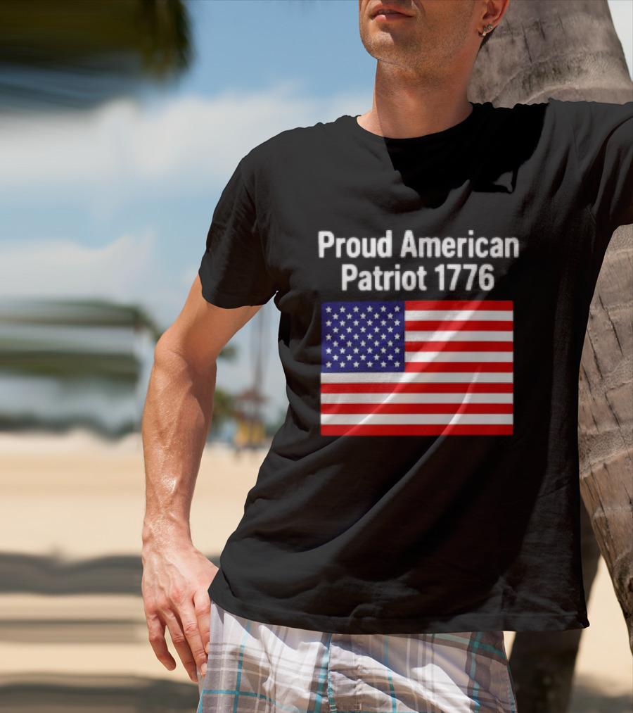 Proud American Patriot 1776 USA Flag T-Shirt