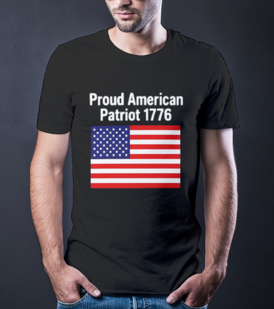 Proud American Patriot 1776 USA Flag T-Shirt