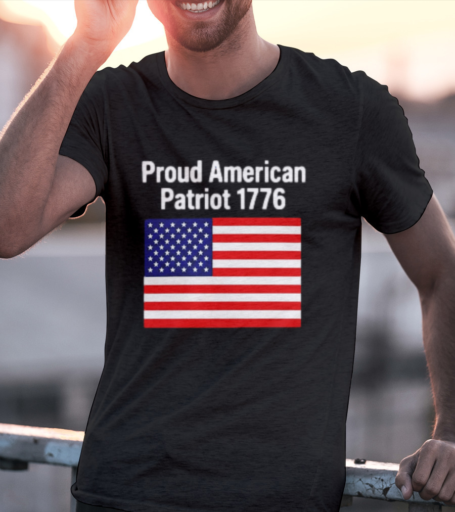Proud American Patriot 1776 USA Flag T-Shirt