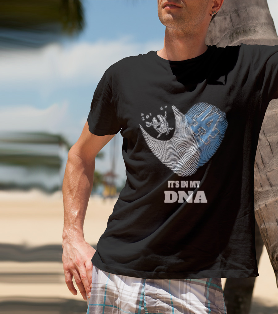 Los Angeles Raiders Dodgers Fingerprint Heart It's In My DNA T-Shirt