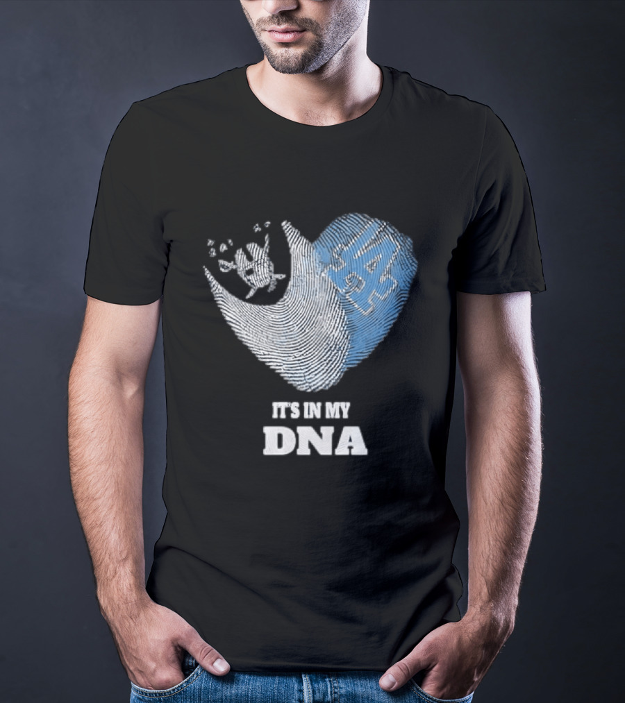 Los Angeles Raiders Dodgers Fingerprint Heart It's In My DNA T-Shirt