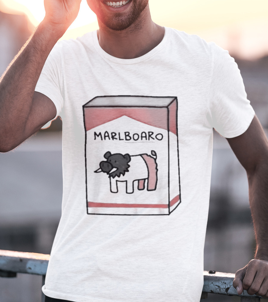 Marlboaro Boar Pig Pack Cigarette Cartoon T-Shirt