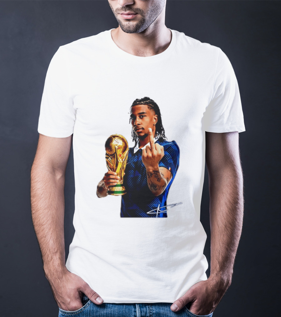 Michael Olise France National Team Middle Finger Trophy Celebration T-Shirt