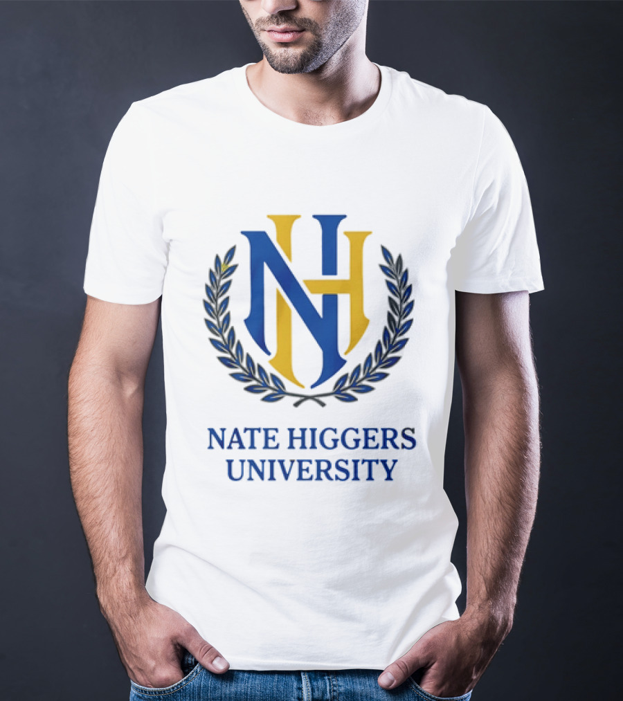 Nate Higgers University NH Crest And Laurel T-Shirt
