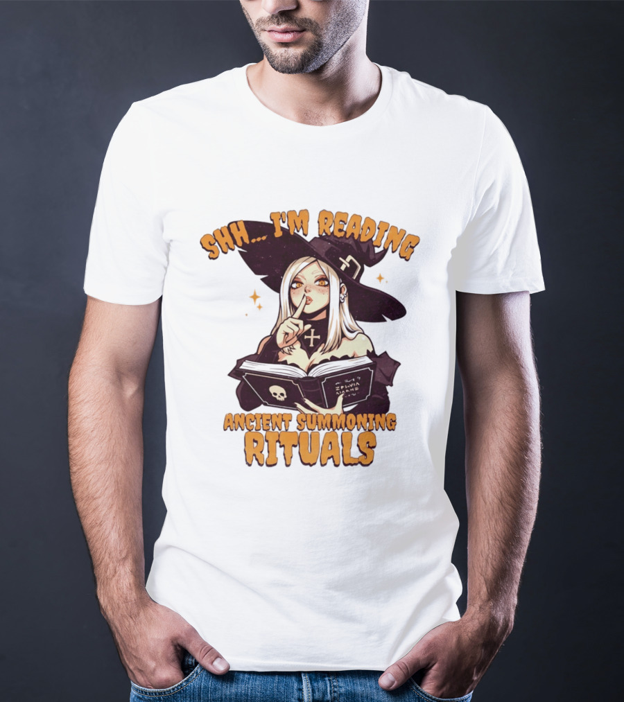 Shh I'm Reading Ancient Summoning Rituals Witch Gothic Spellcaster T-Shirt