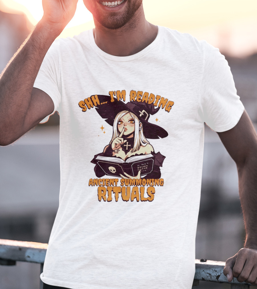 Shh I'm Reading Ancient Summoning Rituals Witch Gothic Spellcaster T-Shirt