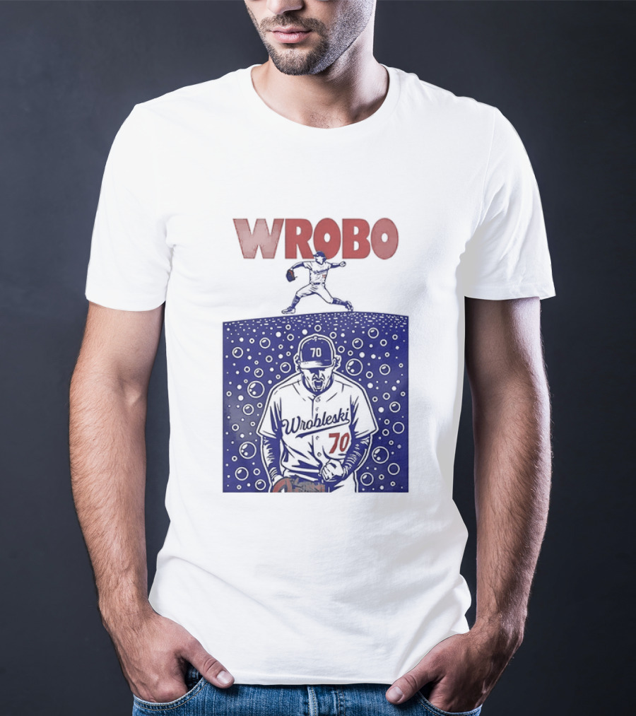 Wrobo Shark Justin Wrobleski Los Angeles Dodgers Baseball T-Shirt