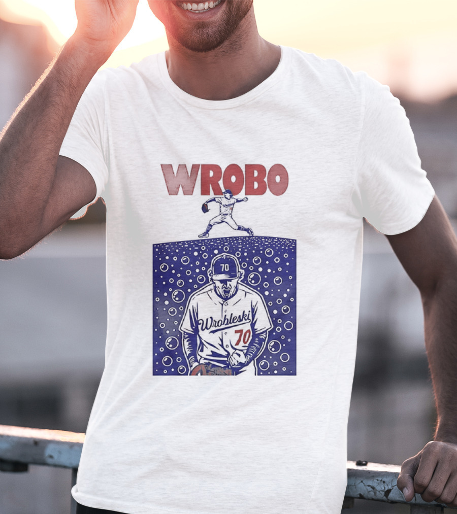 Wrobo Shark Justin Wrobleski Los Angeles Dodgers Baseball T-Shirt