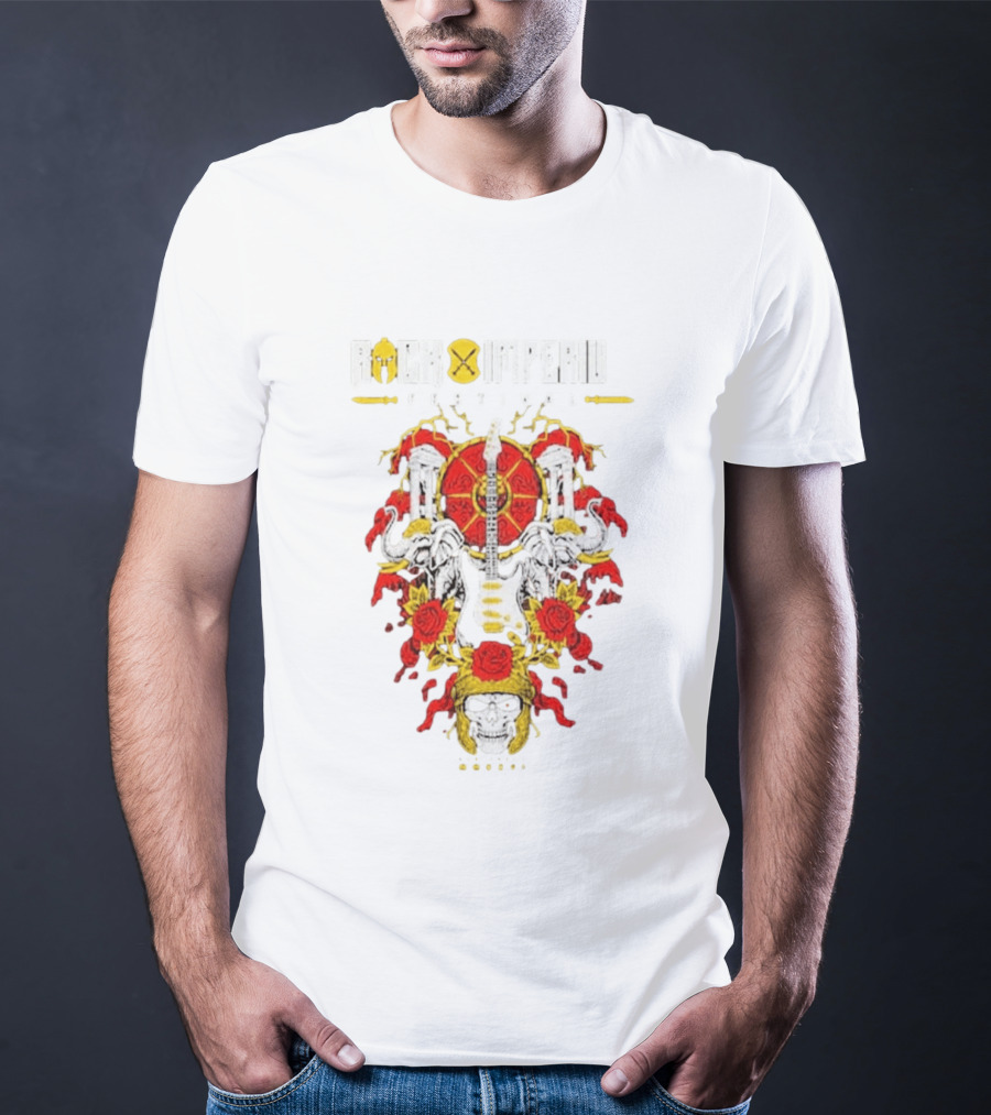 Rock Imperium Festival 2026 Skull Roses Elephants Guitar T-Shirt