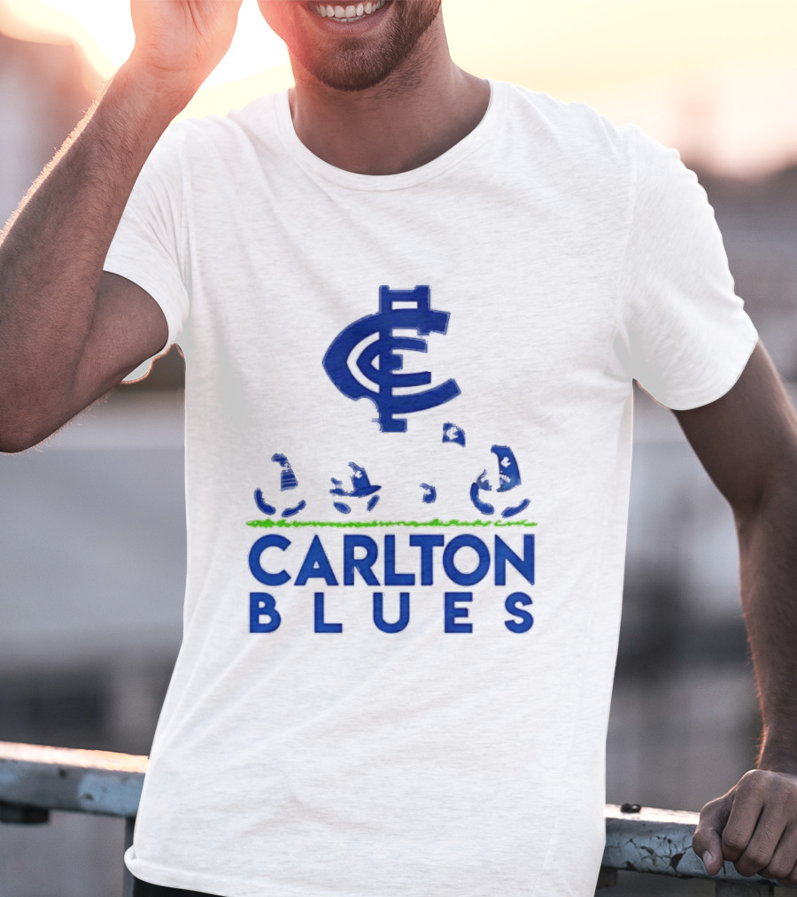 Snoopy Peanuts Characters Carlton Blues AFL Collaboration T-Shirt
