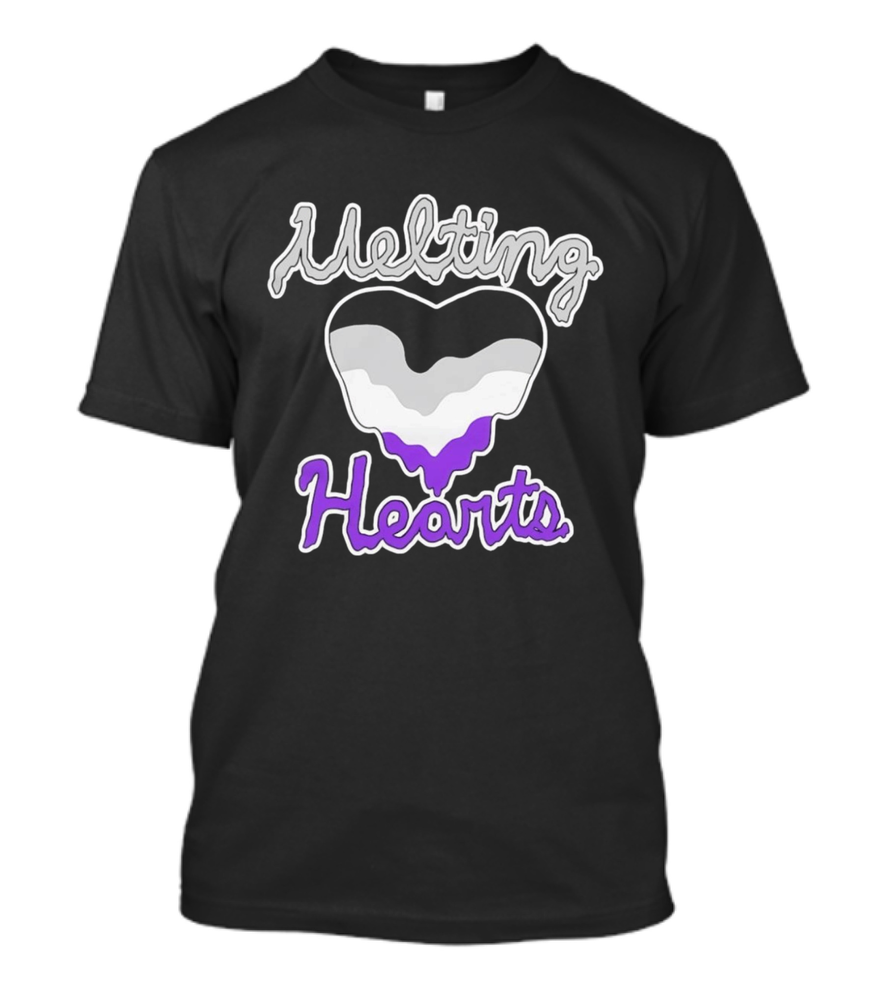 Melting Hearts Asexual Flag Colors Pride T-Shirt