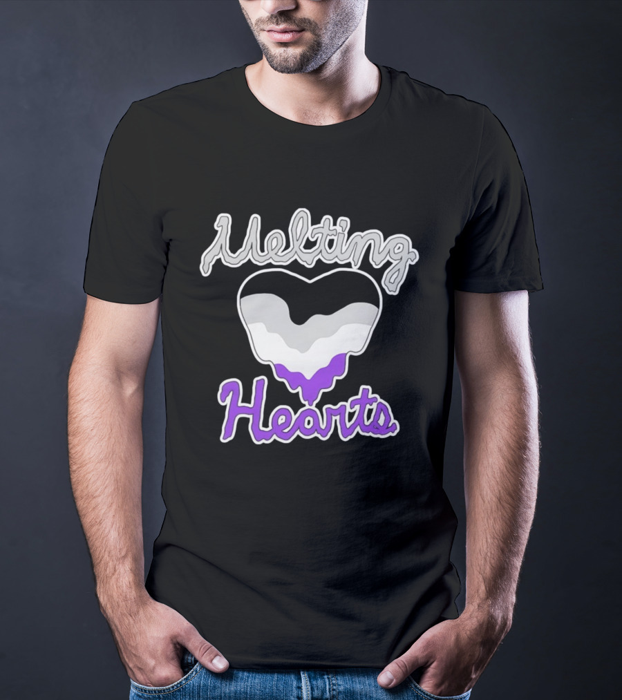 Melting Hearts Asexual Flag Colors Pride T-Shirt