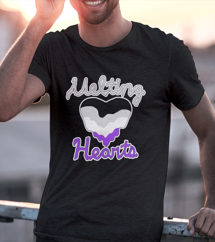 Melting Hearts Asexual Flag Colors Pride T-Shirt
