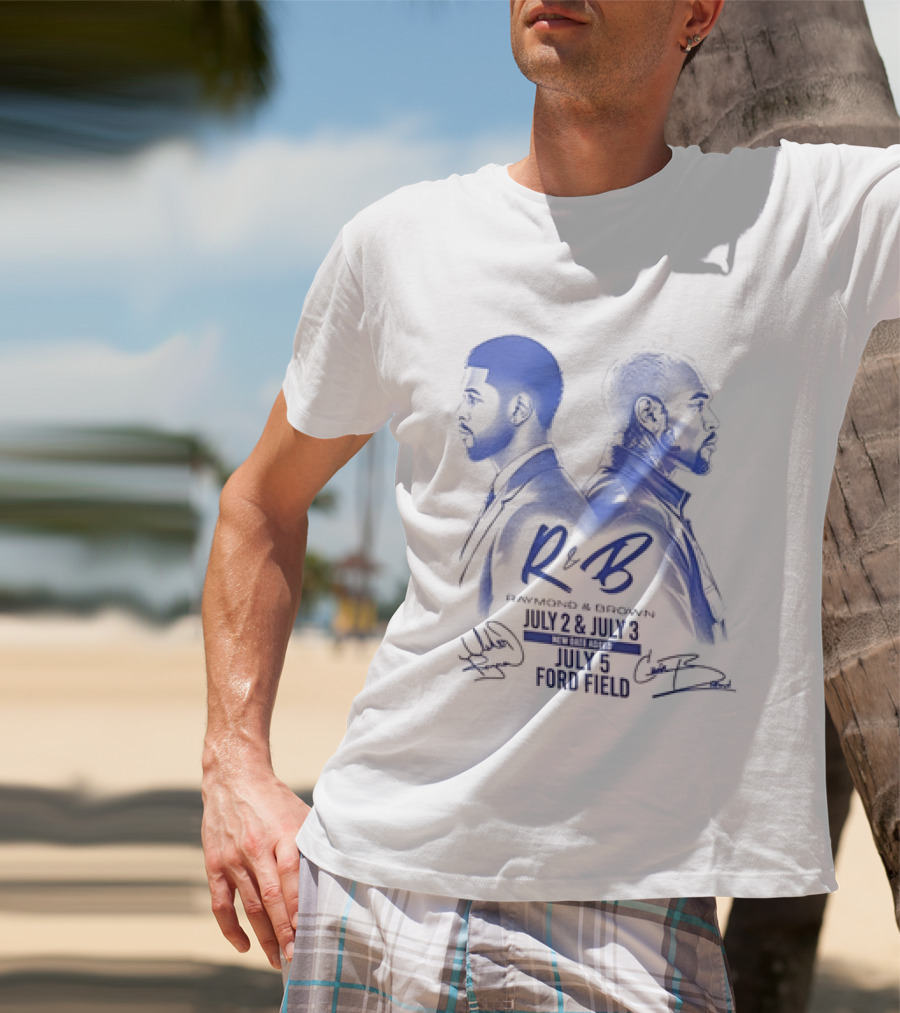 R&B Tour Chris Brown Usher Raymond Detroit Lions Ford Field T-Shirt