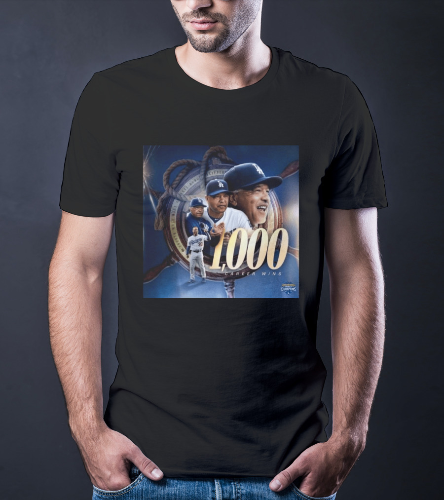 Los Angeles Dodgers Manager Doc Achieves 1000 Career Wins Milestone In Major League History T-Shirt